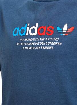 T-Shirt Adidas Adicolor Graphic Bleu Garçon et Fille
