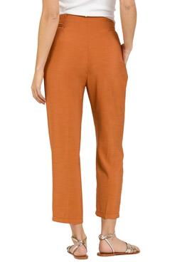 Pantalon Naf Naf Paperbag Orange Femme
