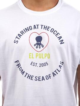 T-Shirt El Pulpo Red Heart Blanc pour Homme