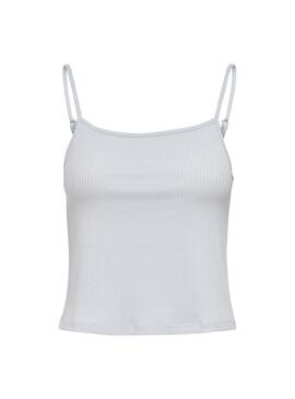 Top Only Larra Cropped Singlet Blanc pour Femme