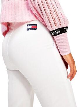 Pantalon Tommy Jeans Super Straight Blanc Femme