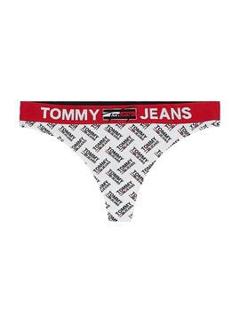 String Tommy Jeans Thong Print Blanc pour Femme