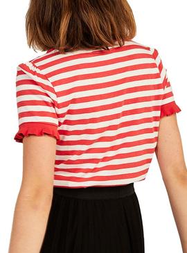 T-Shirt Naf Naf Amour Fou Rouge pour Femme