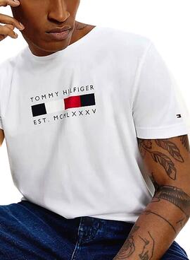 T-Shirt Tommy Hilfiger Logo Box Blanc Homme