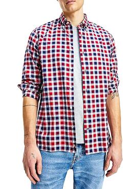 Chemise Tommy Hilfiger Travel Oxford Rouge Homme