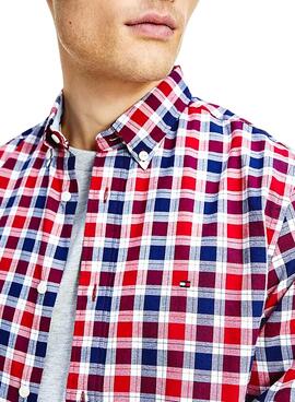 Chemise Tommy Hilfiger Travel Oxford Rouge Homme