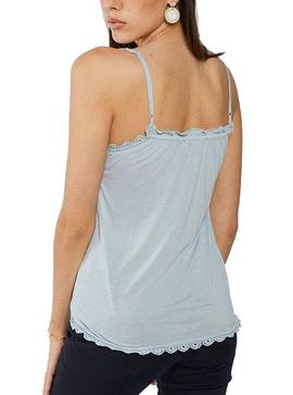 T-Shirt Naf Naf Crochet Bleu pour Femme