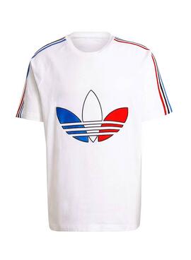 T-Shirt Adidas Adicolor Tricolore Blanc Homme