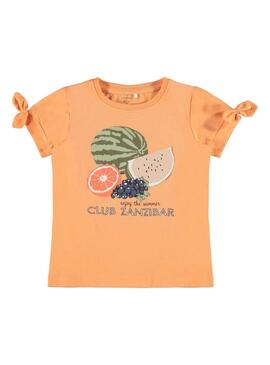 T-Shirt Name It Orange People pour Fille