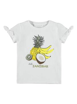 T-Shirt Name It Jalma Blanc pour Fille