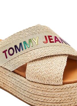 Sandales Tommy Jeans Rainbow Beige pour Femme