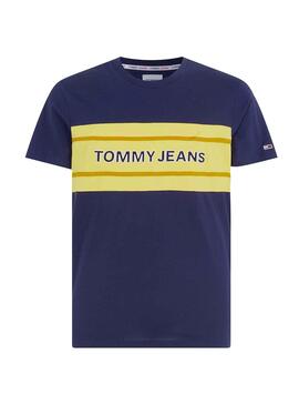 T-Shirt Tommy Jeans Stripe Colorblock Bleu marine