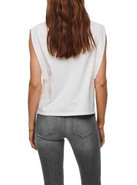 T-Shirt Only Jen LIfe Blanc pour Femme