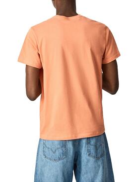 T-Shirt Pepe Jeans Eggo Orange pour Homme