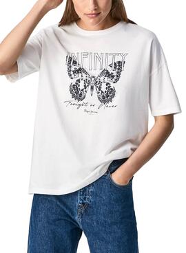 T-Shirt Pepe Jeans Dharma Blanc pour Femme