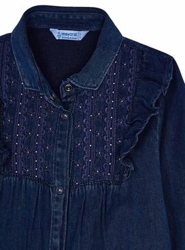Chemise Mayoral Embroidered Denim pour Fille