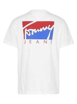 T-Shirt Tommy Jeans Block Graphic Blanc Homme