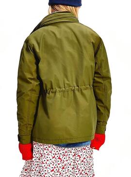 Veste Tommy Jeans Multipoches Vert pour Femme