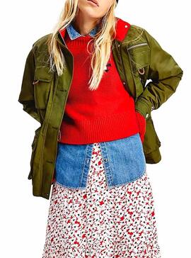 Veste Tommy Jeans Multipoches Vert pour Femme