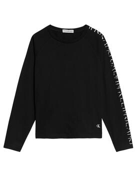 T-Shirt Calvin Klein Jeans Shadow Noire pour Fille