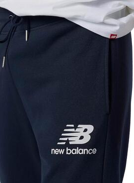 Pantalon New Balance Stack Logo Bleu marine Homme