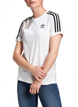 T-Shirt Adidas 3 Bandas Blanc pour Femme