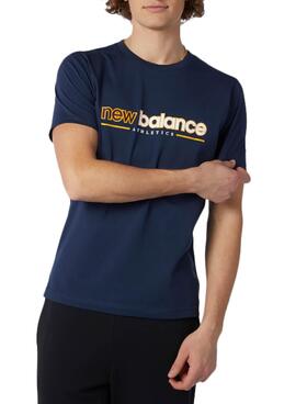 T-Shirt New Balance Athlétisme Bleu pour Homme