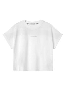 T-Shirt Calvin Klein Jeans Dégrader Blanc Femme