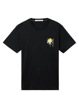 T-Shirt Calvin Klein Palm Print Noire Homme
