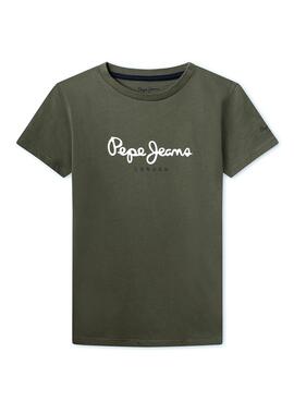 T-Shirt Pepe Jeans Réf. New Vert pour Garçon