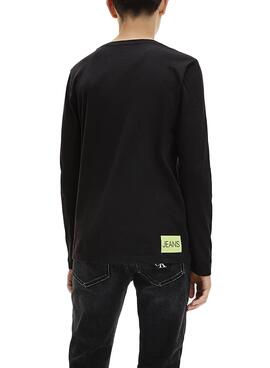 T-Shirt Calvin Klein Institutionnel LS Noire Garçon