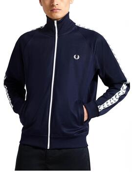 Veste Fred Perry Taped Piste Bleu marine pour Homme