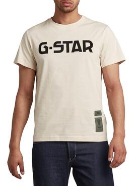 T-Shirt G-Star Raw Beige pour Homme