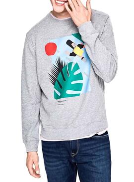 Sweat Pepe Jeans Parolio Gris Hommes