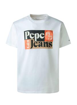 T-Shirt Pepe Jeans Wells Blanc pour Garçon