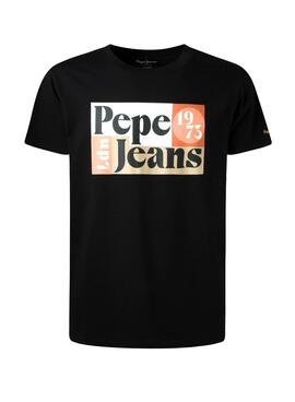 T-Shirt Pepe Jeans Wells Noire pour Garçon
