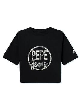 T-Shirt Pepe Jeans Soraya Crop Noire pour Nila