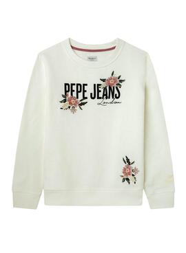 Sweat Pepe Jeans Daisy Blanc pour Fille