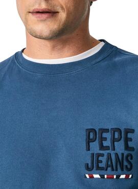 Sweat Pepe Jeans Edison Bleu pour Homme