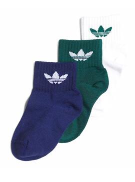 Chaussettes Adidas Ankle Sock Bleu y Vert Garçons