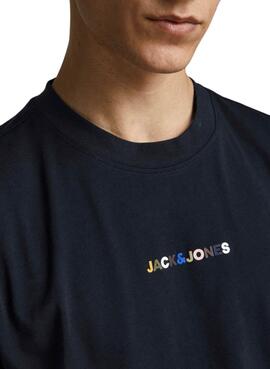 T-Shirt Jack Jones Blalandon Bleu Marine pour Homme