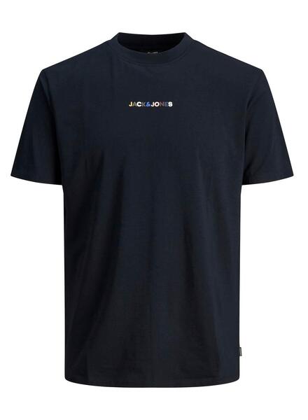 JACK AND JONES T-Shirts Logo O Neck Homme Bleu Marine