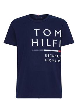 T-Shirt Tommy Hilfiger Wrap Bleu marine pour Homme
