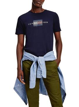 T-Shirt Tommy Hilfiger Lines Bleu marine pour Homme