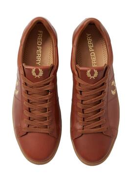 Baskets Fred Perry Spencer Marron pour Homme
