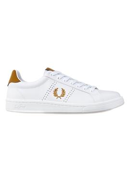 Baskets Fred Perry B721 Blanc et moutarde