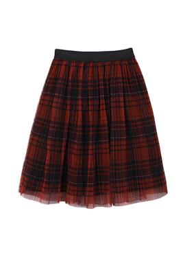 Jupe Mayoral Tulle Tartan Rouge pour Fille