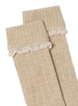 Calcetas Mayoral Braided Beige pour Fille