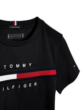 T-Shirt Tommy Hilfiger Flag Rib Noire pour Garçon