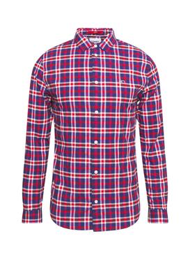 Chemise Tommy Jeans Popeline Rouge pour Homme